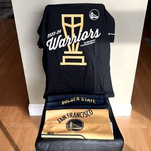 GS Warriors 2023-2024 In-Season Tournament T-Shirt, Black XL, 2 towel bundle NEW